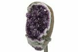 Deep-Purple Amethyst Geode With Metal Stand - Uruguay #364446-3